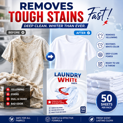 Laundry whitening sheets product benefits
